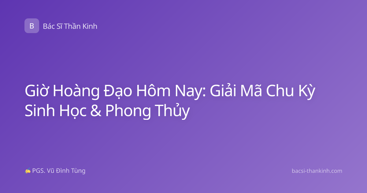 Giờ Hoàng Đạo Hôm Nay: Giải Mã Chu Kỳ Sinh Học & Phong Thủy